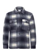 Lindbergh Checked Overshirt Marinblå