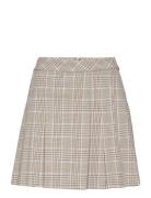 Mango Pleat-Detail Check Skirt Multi/patterned