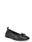 ALOHAS Freya Black Leather Ballet Flats Svart