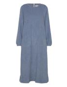 Lucasll Midi Dress Ls Knälång Klänning Blue Lollys Laundry