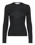 Slfnaja Ls Knit O-Neck Tops Knitwear Jumpers Black Selected Femme