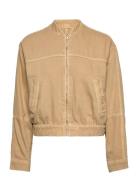 Mango Denim Bomber Jacket Beige