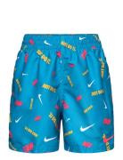 Nike B 4 Volley Short Print Badshorts Blue NIKE SWIM