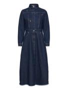 Bobo Choses Denim Embroidered Flared Long Dress Marinblå