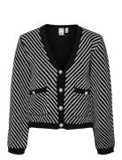 Yascharla Ls Sequin Knit Cardigan Kviltad Jacka Black YAS