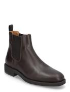 Slhjoseph Leather Chelsea Boot Noos Stövletter Chelsea Boot Brown Sele...