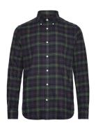 Morris Flannel Tartan Shirt-Slim Fit Marinblå