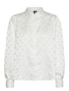 Vero Moda Vmviga Jacquard Ls Shirt Wvn Ga Vit