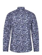 Lindbergh Aop Floral Shirt L/S Marinblå