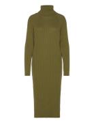 Yasmavi Knit Midi Rollneck Dress Noos Knälång Klänning Green YAS