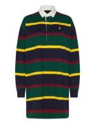 Striped Cotton Jersey Rugby Dress Knälång Klänning Green Polo Ralph La...