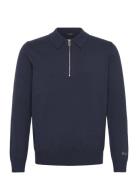 Denham Mens Pullover Lg. Sleeve Polo Neck Marinblå