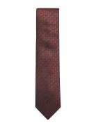 Lindbergh Black Structured Linen Blend Tie 7 Cm Brun