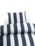 2-Dels Set Block Stripe Blå Home Textiles Bedtextiles Bed Sets Navy Bo...