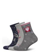 Pieces Pcjingle Glitter Socks 3-Pack Grå