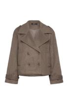 Gina Tricot Wool Blend Trench Coat Brun