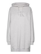 Calvin Klein Jeans Chenille Monologo Hoodie Dress Grå