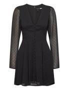 Long Sleeve Mini Dress Kort Klänning Black ROTATE Birger Christensen