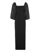 Helena Pouf Sleeve Maxi Dress Maxiklänning Festklänning Black Malina