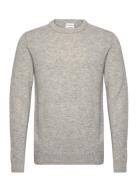 Lindbergh Lambswool O-Neck Knit Grå