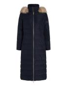 Heritage Down Tyra Maxi With Fur Fodrad Rock Navy Tommy Hilfiger