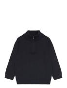 Mango Zip Neck Jumper Marinblå