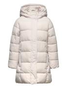 Hood Quilted Coat Fodrad Jacka Cream Mango