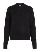 Calvin Klein Boucle Rib C-Nk Relaxed Sweater Svart