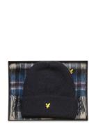 Lambswool Blend Checked Scarf And Beanie Gift Set Accessories Headwear...