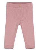 Mango Cotton Ribbed Leggings Rosa