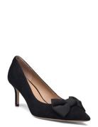 Lauren Ralph Lauren Lanette Bow-Trim Suede Pump Svart