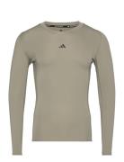 Tf Ls Tee Sport T-shirts Long-sleeved Khaki Green Adidas Performance