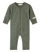 Nbmwyla Wo/Vi Ls Suit Långärmad Bodysuit Green Name It