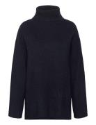 Roll-Neck Knitted Sweater Tops Knitwear Turtleneck Navy Gina Tricot