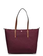 Lauren Ralph Lauren Nylon Medium Keaton Tote Bag Burgundy