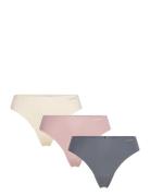 Thong 3Pk Stringtrosa Underkläder Multi/patterned Calvin Klein