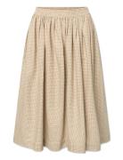 Olga Skirt Knälång Kjol Beige STUDIO FEDER