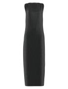 Slfanita Twisted Ankle Dress Knälång Klänning Black Selected Femme