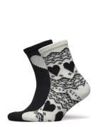 Lindex Sock Fair Isle Svart