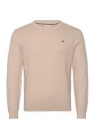 GANT Structured Cotton C-Neck Beige