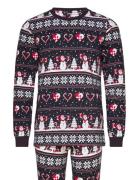 Christmas Sweats Christmas Heart Pajamas Navy Svart