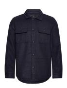 French Connection Brushed Overshirt Marinblå