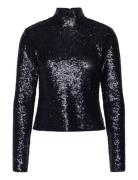 Polo Ralph Lauren Sequined Mesh Turtleneck Svart