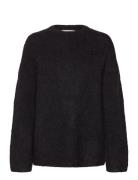 Selected Femme Slfgabella Ls Knit O-Neck Camp Svart