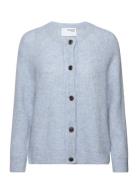 Selected Femme Slflulu Ls Knit Short Cardigan Noos Blå