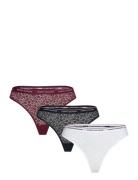 Tommy Hilfiger 3 Pack Thong Lace Svart