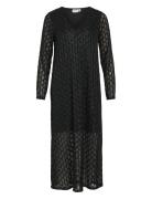 Vila Vizalma V-Neck L/S Midi Dress/R Svart