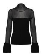 Malina Millie Sheer Knitted Top Svart