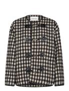 Malina Lou Checkered Wool Blend Jacket Svart