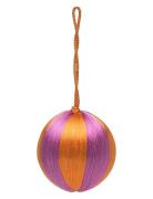 Anna + Nina Small Corded Orchid And Orange Stripe Ornament Multi/patte...